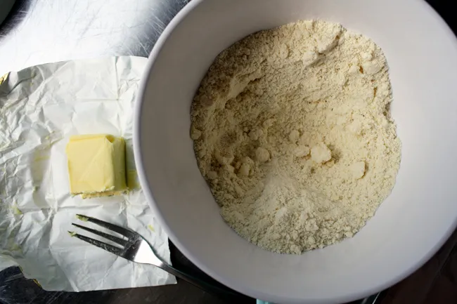butter cut into flour