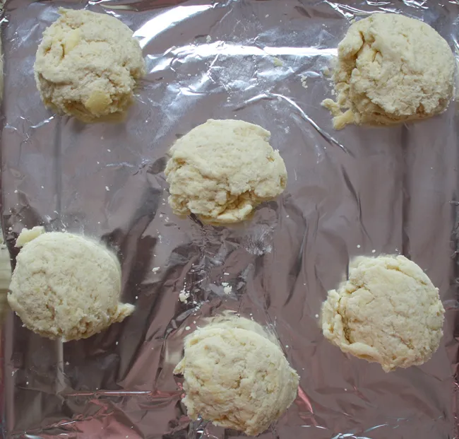 biscuits ready to go into the oven
