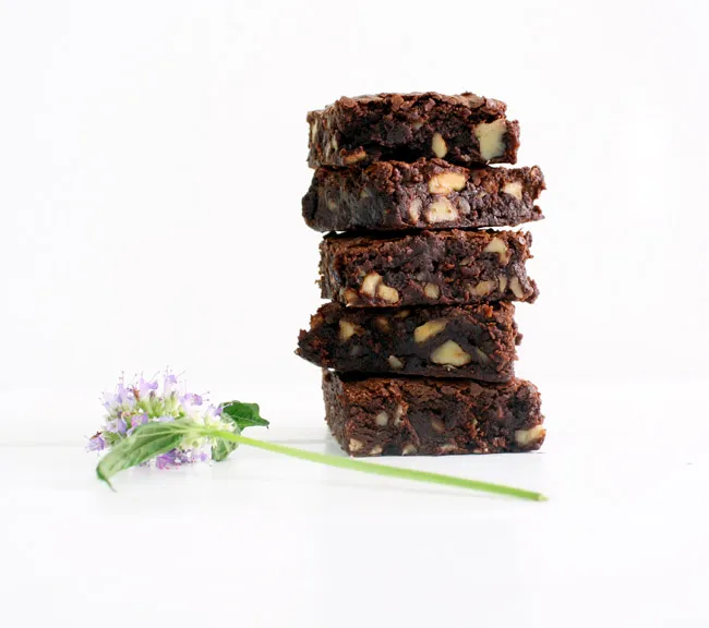 stacked brownies