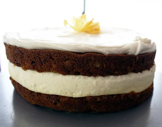 carrot cheesecake close-up