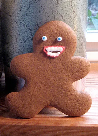 chompers the gingerbread man (on the lam!)