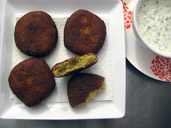 fried falafel with tzatziki sauce