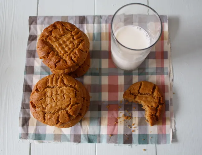 gluten-free peanut butter cookies with milk