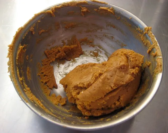 peanut butter cookie dough, after eggs are added