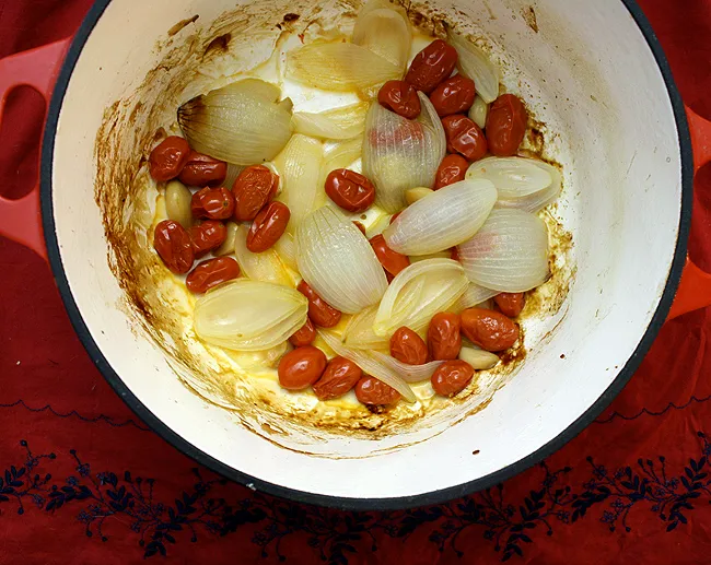 roasted onions and tomatoes