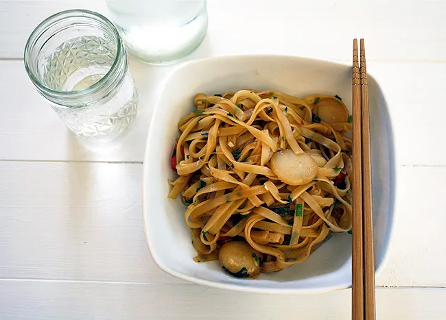 spicy noodles with lots of cold water to wash 'em down